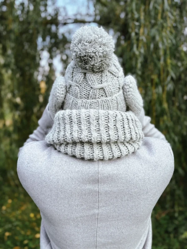 Męska czapka MERINO Euforia "Wybielony szary"