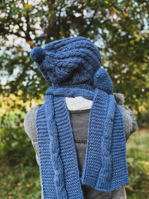 Męska czapka MERINO Smile "Ciemny niebieski" + podszewka JEDWAB