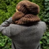 Męska czapka MERINO Neverland "Brąz" + podszewka JEDWAB