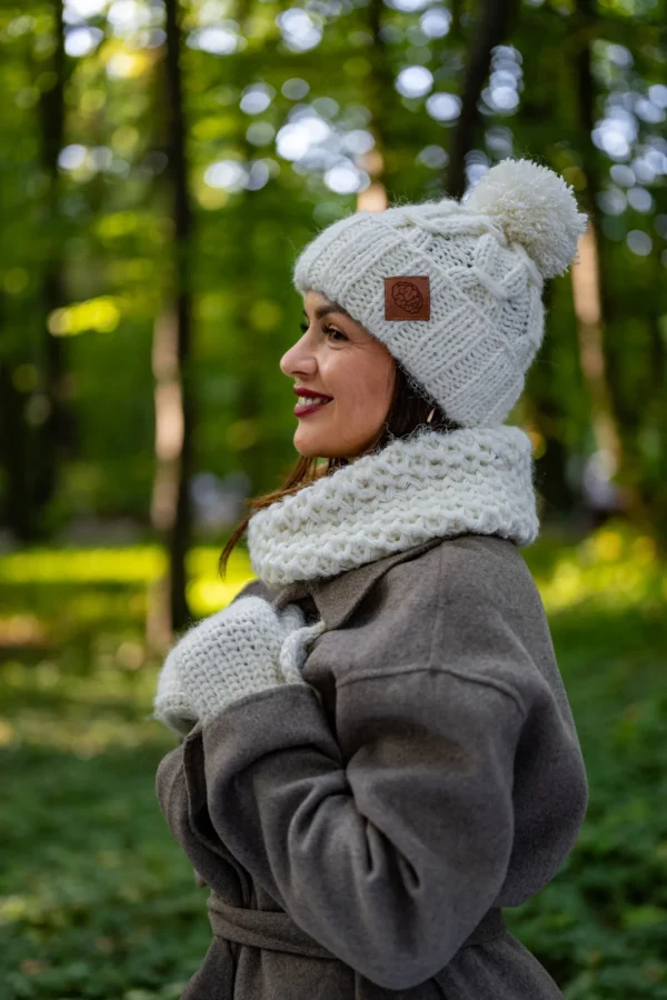 Mały komin MERINO "Beżowy ecru"