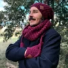 Męska czapka MERINO Neverland "Bordo" + podszewka JEDWAB