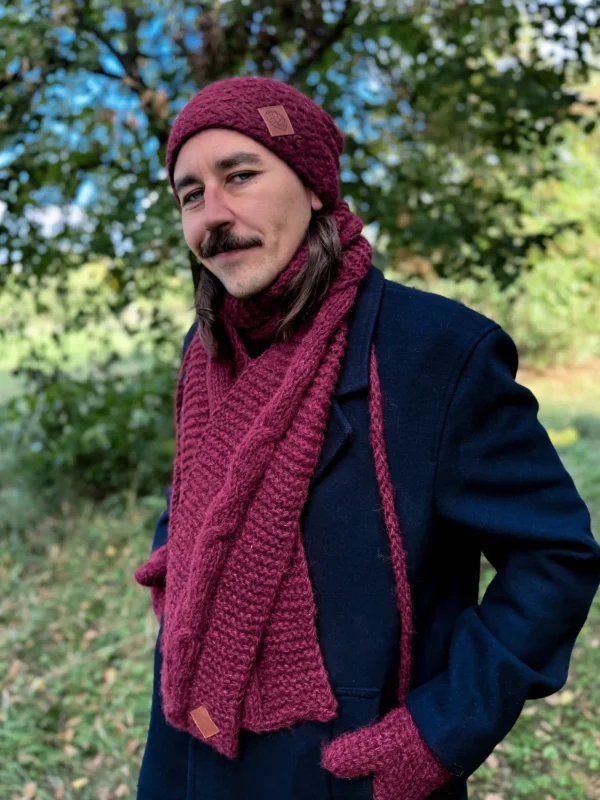 Męska czapka MERINO Explorer "Bordo"