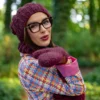 Czapka MERINO Smile "Bordo"+ podszewka JEDWAB