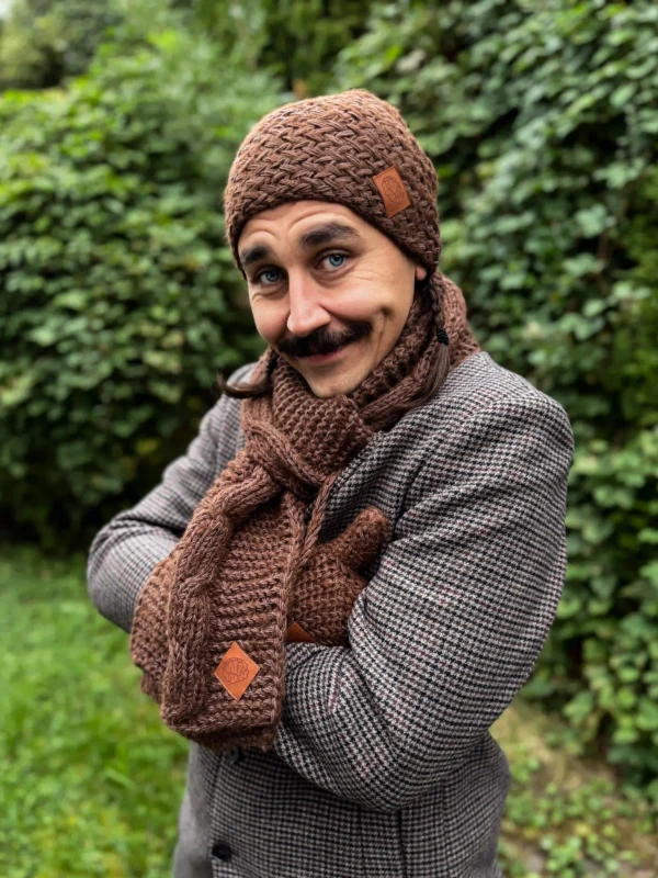 Męska czapka MERINO Explorer "Brąz"