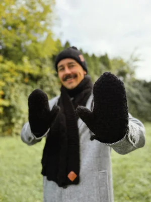Męskie rękawiczki MERINO "Czarne"
