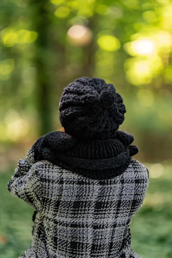 Czapka MERINO Smile "Czarny" + podszewka JEDWAB