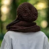 Czapka MERINO Neverland "Brązowy" + podszewka JEDWAB