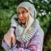 Komin MERINO "Wybielony szary"