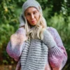 Komin MERINO "Wybielony szary"
