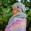 Komin MERINO "Wybielony szary"