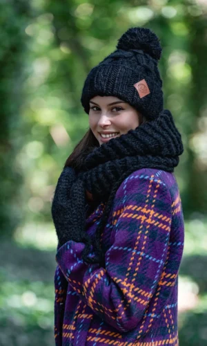 komplet merino czarny damski