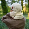 Czapka MERINO Hope "Beżowy ecru" + podszewka JEDWAB