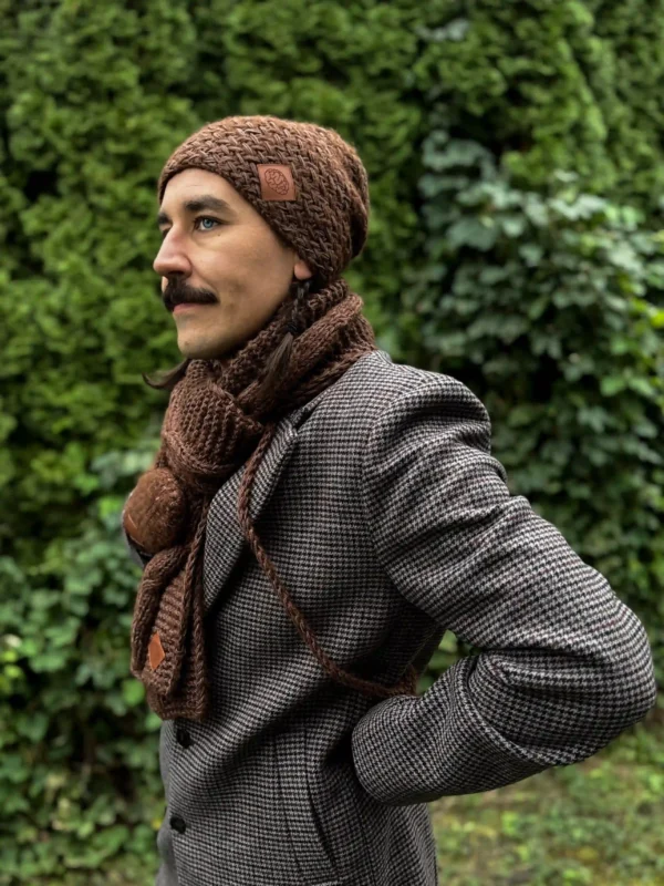 Męska czapka MERINO Explorer "Brąz"