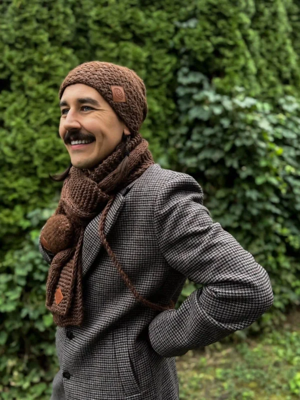 Męska czapka MERINO Explorer "Brąz"