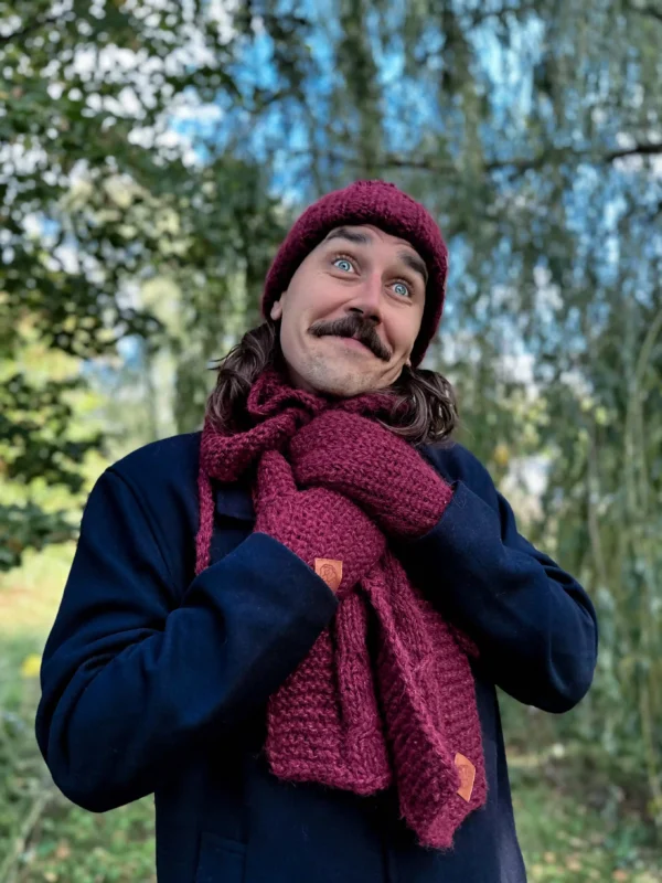 Męskie rękawiczki MERINO "Bordo"