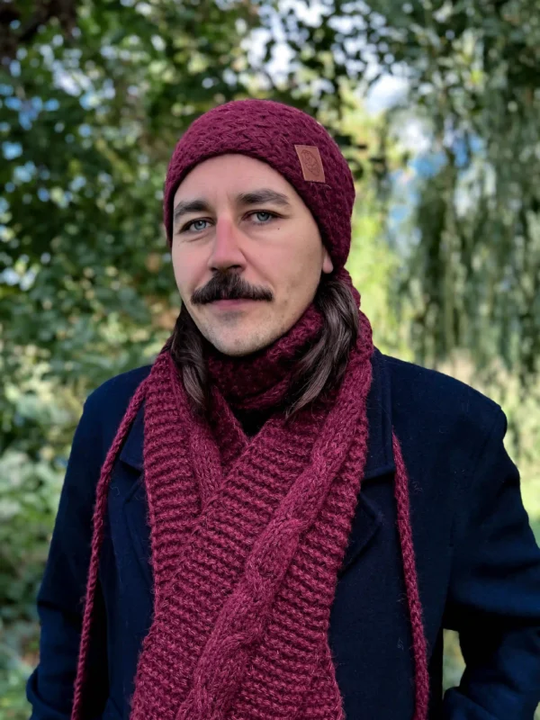 Męska czapka MERINO Explorer "Bordo"