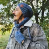 Męska czapka MERINO Neverland "Ciemny niebieski" + podszewka JEDWAB