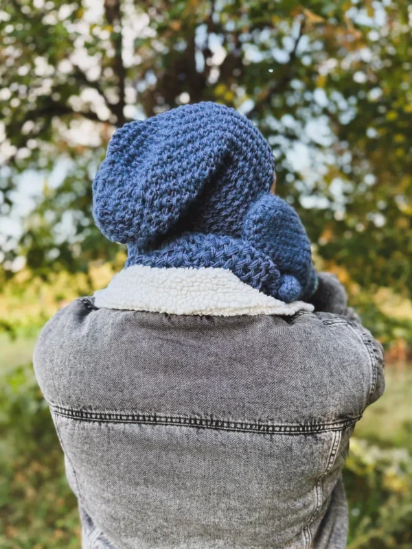 Męska czapka MERINO Neverland "Ciemny niebieski" + podszewka JEDWAB