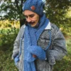 Męska czapka MERINO Smile "Ciemny niebieski" + podszewka JEDWAB
