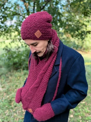 Męska czapka MERINO Explorer "Bordo"