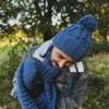 Męska czapka MERINO Euforia "Ciemny niebieski"