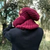 Męska czapka MERINO Neverland "Bordo" + podszewka JEDWAB