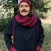 Męska czapka MERINO Neverland "Bordo" + podszewka JEDWAB