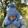Męska czapka MERINO Euforia "Ciemny niebieski"