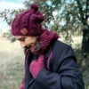 Męska czapka MERINO Smile "Bordo" + podszewka JEDWAB