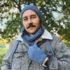 Męski mały komin MERINO "Ciemny niebieski"