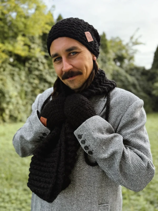 Męski komin MERINO "Czarny"