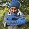 Męski komin MERINO "Ciemny niebieski"