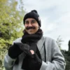 Męski szal MERINO "Czarny szalik"