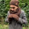 Męskie rękawiczki MERINO "Brąz"