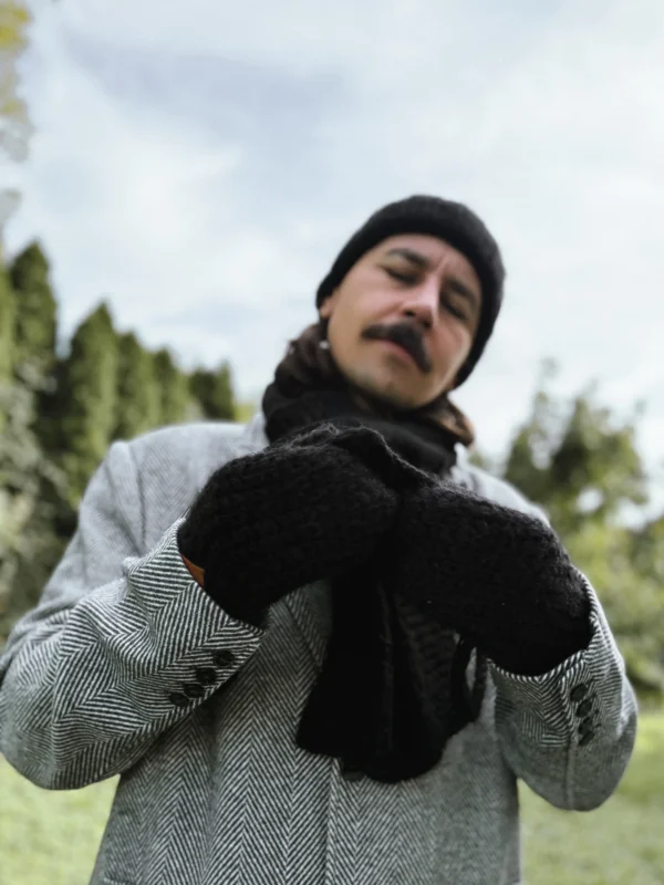 Męskie rękawiczki MERINO "Czarne"