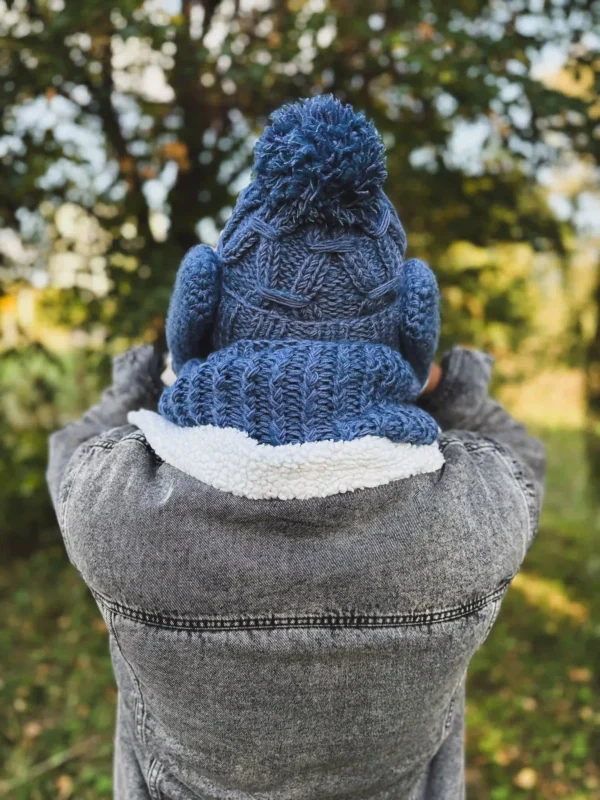 Męska czapka MERINO Euforia "Ciemny niebieski"
