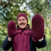 Męskie rękawiczki MERINO "Bordo"
