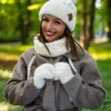 Mały komin MERINO "Beżowy ecru"