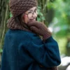 Czapka MERINO Hope "Brązowy" + podszewka JEDWAB