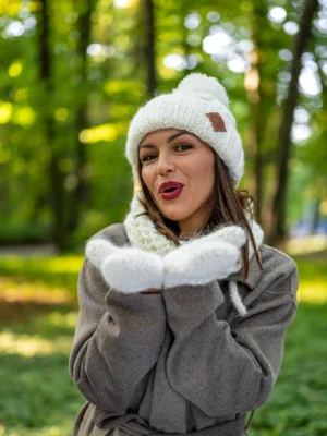 Rękawiczki MERINO "Beżowy ecru"