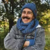 Męski komin MERINO "Ciemny niebieski"