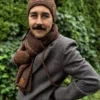Męski szal MERINO "Brąz szalik"