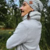Męski szal MERINO "Wybielony szary szalik"