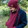 Męski szal MERINO "Bordo szalik"