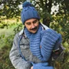 Męski komin MERINO "Ciemny niebieski"