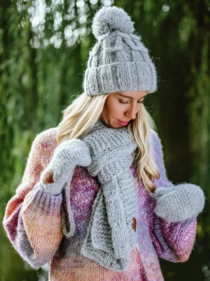 Czapka MERINO Euforia "Wybielony szary" Czapka MERINO Euforia "Wybielony szary"