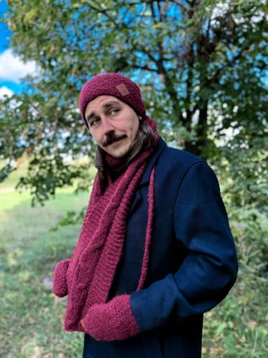Męski szal MERINO "Bordo szalik"