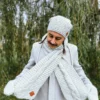 Męski szal MERINO "Wybielony szary szalik"