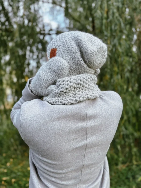 Męska czapka MERINO Explorer "Wybielony szary"