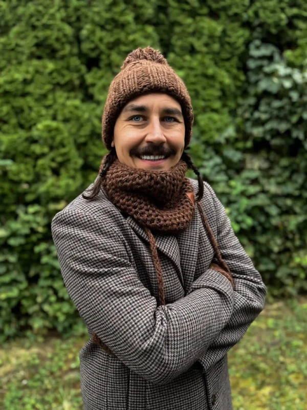 Męska czapka MERINO Euforia "Brąz"